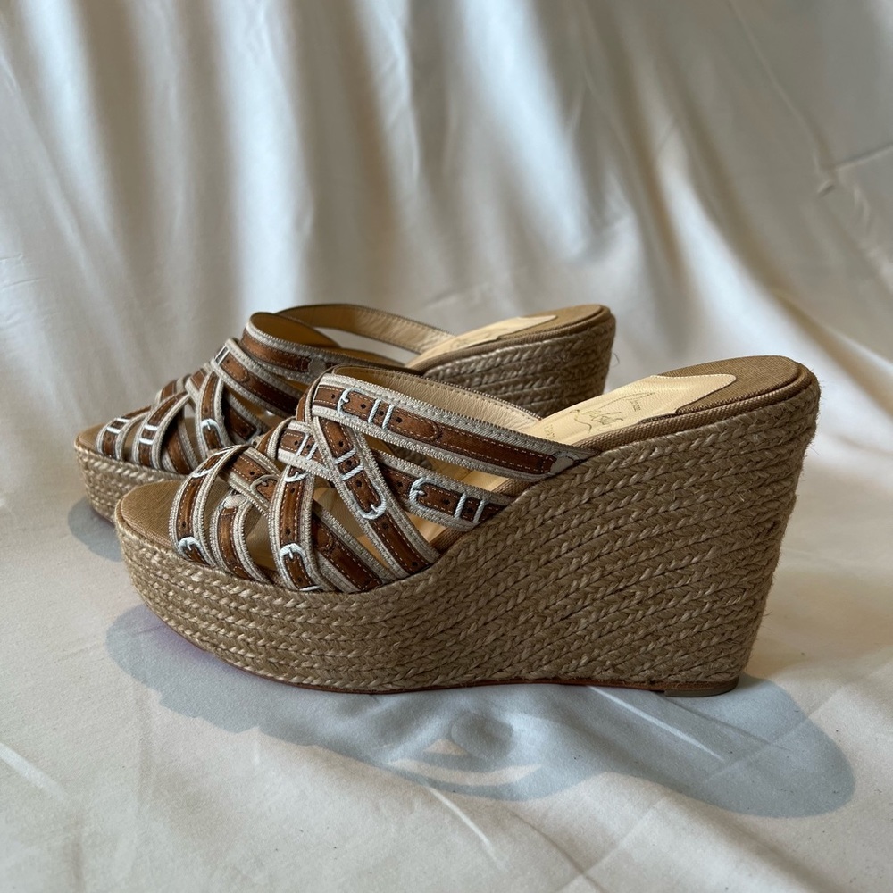 Christian Louboutin Espadrilles wedge slides.